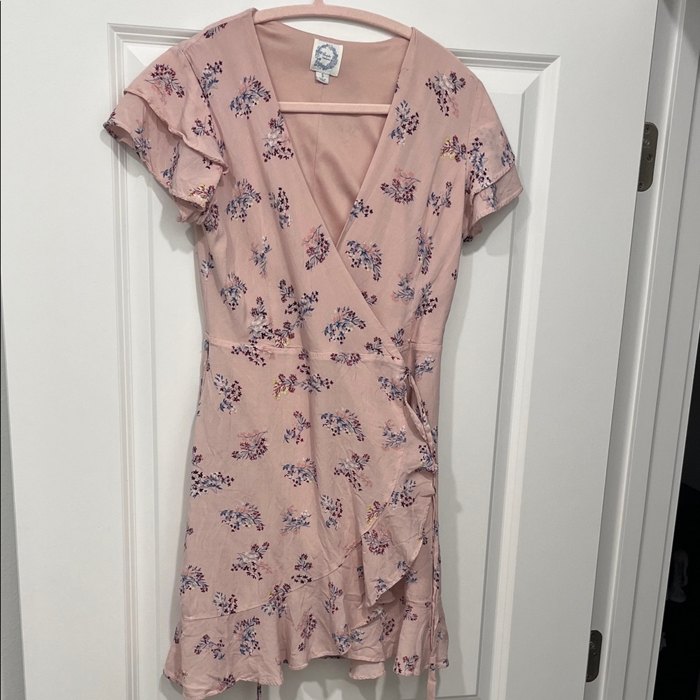 Floral Pink Wrap Dress